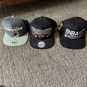 adidas NBA Champions Hats - Black and Gray